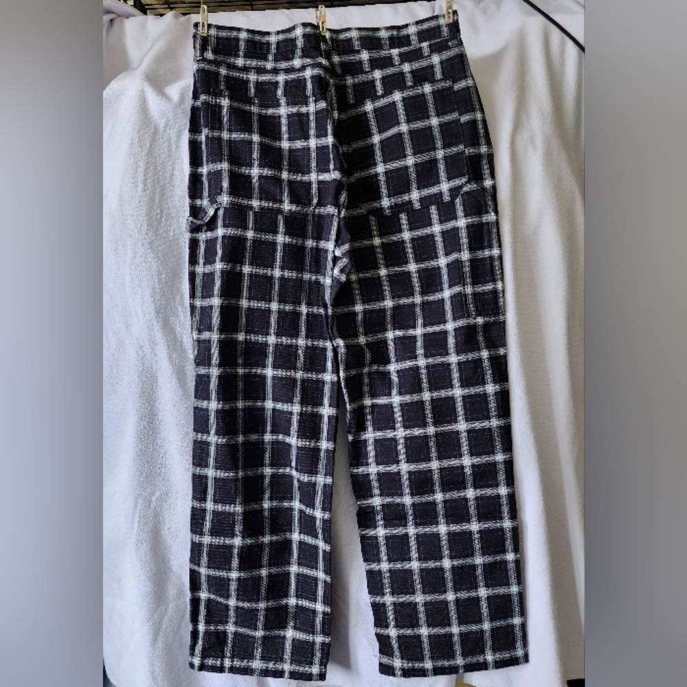 💙 Grunge Plaid Petite Women's Denim Pants - Picture 4 of 6